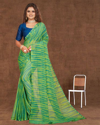 Jayu Dyed Bollywood Georgette Saree(Green)