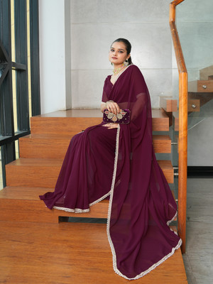 Tasrika Embellished Bollywood Georgette Saree(Pink)