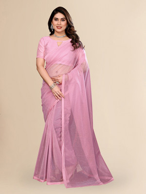 Moda Rapido Self Design, Embellished Bollywood Net Saree(Pink)