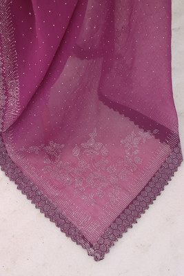 JENNYFEB Embellished Bollywood Organza Saree(Pink)