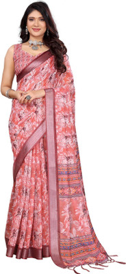 Priyashi Printed Mysore Cotton Silk Saree(Pink)