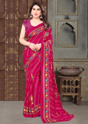 SHUBHSWAR Printed Daily Wear Georgette Saree(Pink)