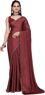 HouseOfCommon Self Design Kanjivaram Jimmy choo, Chiffon Saree(Brown)