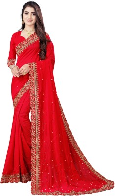 fashion Day Embroidered Bollywood Georgette Saree(Red)