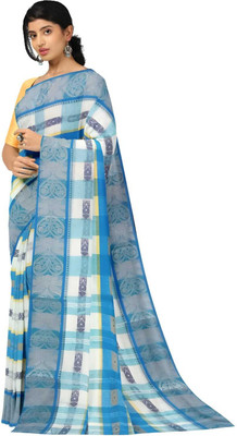 HouseOfCommon Self Design Tant Pure Cotton Saree(Multicolor)