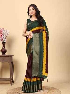 HouseOfCommon Dyed Daily Wear Art Silk Saree(Multicolor)