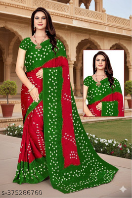 SAREEYA16 Digital Print Bandhani Chiffon Saree(Pink)