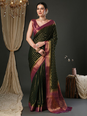 ANOUK Printed Kanjivaram Georgette Saree(Green)