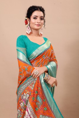 THE PRIVATE LABLE Embroidered Mysore Linen Saree(Multicolor)