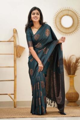 GARIYA Woven Banarasi Art Silk Saree(Light Blue)