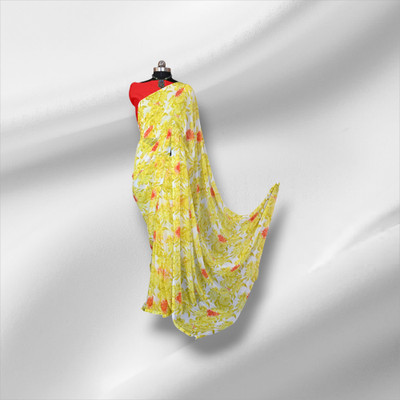 MANBHARI CREATION Printed Daily Wear Georgette Saree(Multicolor)