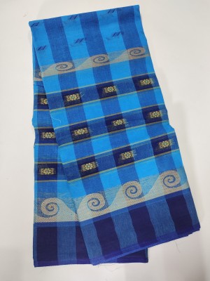 JHARNA Woven Tant Pure Cotton Saree(Light Blue)