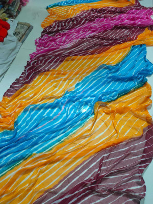 KAKADIYA CREATION Printed Bollywood Chiffon Saree(Multicolor)