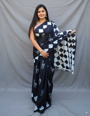 CRAFTWELL Self Design Handloom Pure Cotton Saree(Multicolor)