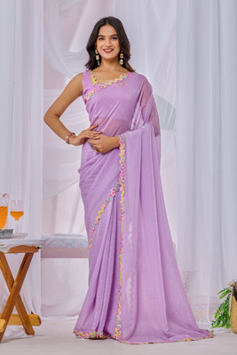 MM VENTURE Embellished Bollywood Tussar Silk Saree(Purple)