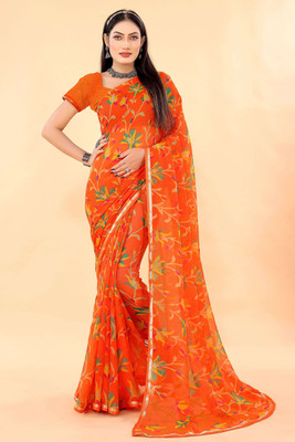 Aishwarya Printed Daily Wear Georgette Saree(Orange)