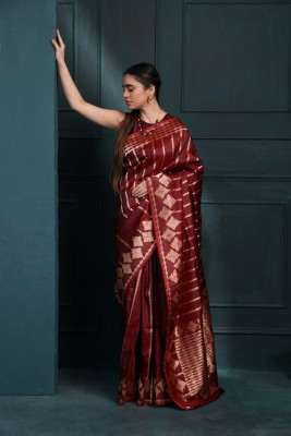 BHUMIKA CREATION Woven Bollywood Cotton Silk Saree(Maroon)