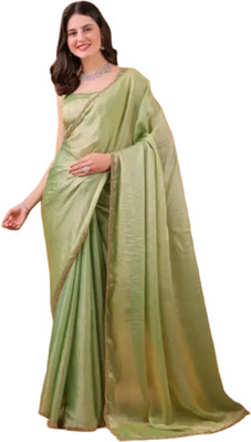 AKTAX Solid/Plain Bollywood Chiffon Saree(Multicolor)