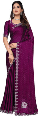 stark Self Design Bollywood Silk Blend Saree(Maroon)