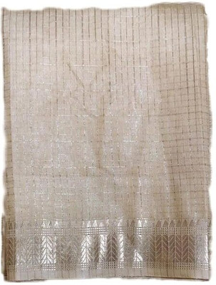 Aamir Fashion Textile Woven, Temple Border, Checkered Bhagalpuri Handloom Tussar Silk, Silk Blend Saree(Red)