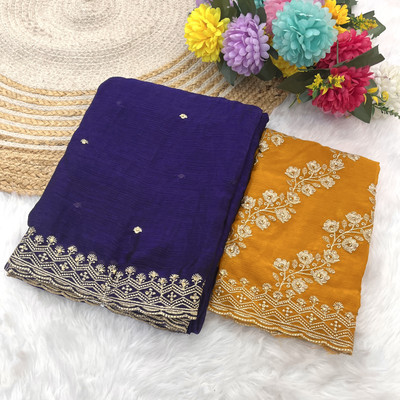 Tradivibe Solid/Plain Bollywood Chiffon Saree(Purple)