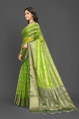 Aarunika SST Printed Bollywood Organza Saree(Light Green)