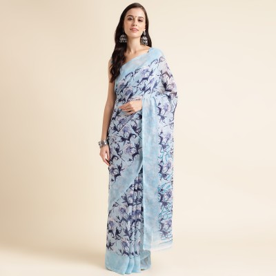 Divastri Printed Bollywood Georgette Saree(Light Blue)