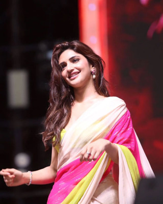 Classy Foriever Woven Bollywood Georgette Saree(Multicolor)