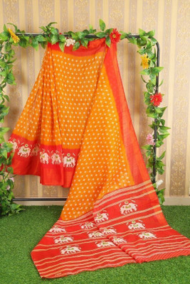 Saadhvi Self Design Bollywood Art Silk Saree(Orange)