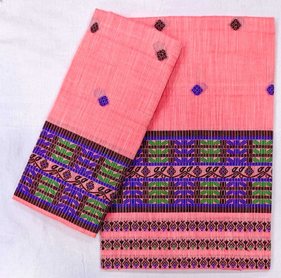 agarval silk mills Woven Mekhela Chador Cotton Blend Saree(Purple)