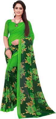 Suali Self Design Bollywood Georgette Saree(Green)