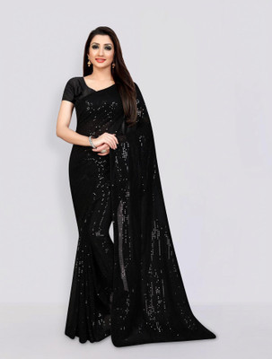 Clemira Embellished Bollywood Georgette Saree(Black)