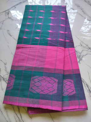 Piyafashion Self Design Tant Pure Cotton Saree(Multicolor)