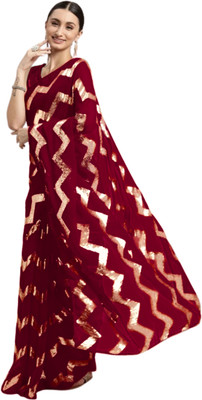 Fashion Day Embroidered Bollywood Georgette Saree(Maroon)