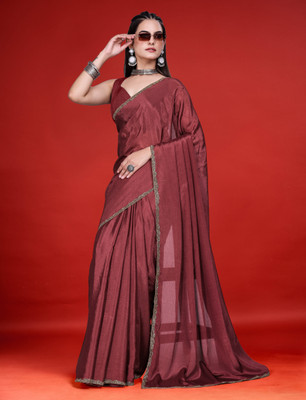 VISHNU Self Design Kanjivaram Jimmy choo Saree(Brown)