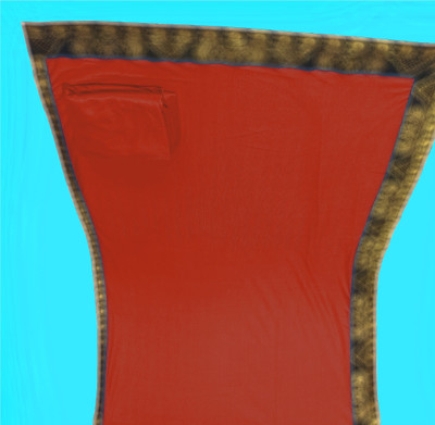 HouseOfCommon Solid/Plain Banarasi Lycra Blend, Chiffon Saree(Red)