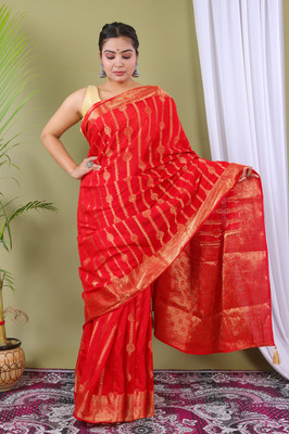 Rohit Designer Self Design Daily Wear Net Saree(Red)
