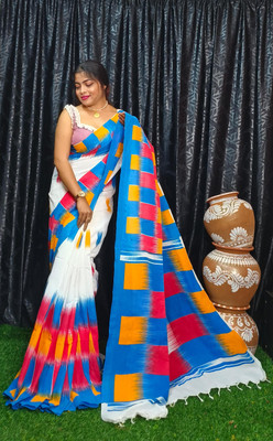 dreamy textiles hub Woven Tant Handloom Pure Cotton Saree(White)