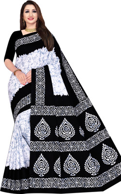 SARITA SAREES Printed Sambalpuri Pure Cotton Saree(Black)