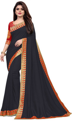 SAMRUDDHI TRENDZ Solid/Plain Bollywood Art Silk Saree(Grey)