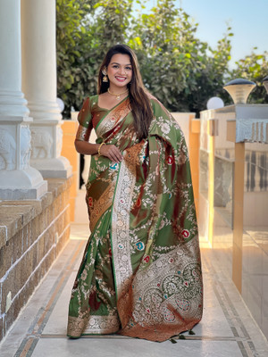 RUPAL CREATION Woven Bollywood Silk Blend Saree(Multicolor)