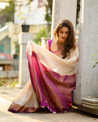Begum Collection Self Design Kanjivaram Art Silk Saree(Multicolor)