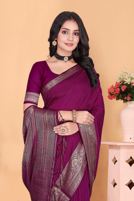 Aarunika SBT Printed Bollywood Pure Silk Saree(Magenta)