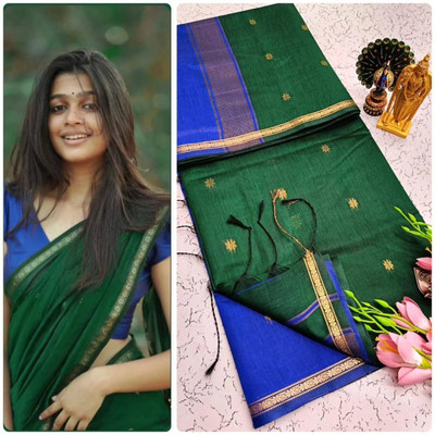 GATISHVAM TEXTILE Woven, Self Design Banarasi Art Silk Saree(Blue, Green)