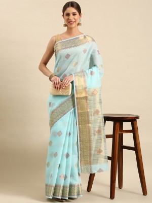 SHANVIKA Woven Chanderi Chanderi Saree(Light Blue)