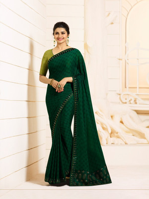 RUKHA FAB Self Design Daily Wear Georgette, Pure Silk Saree(Green)