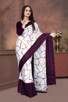 jihana fab Printed Kanjivaram Georgette, Silk Blend Saree(Maroon)