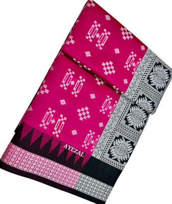 AYEZAL Temple Border Sambalpuri Art Silk Saree(Pink)