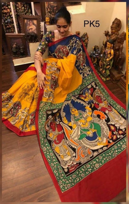Arpita Fashion Printed, Self Design, Digital Print Bollywood Cotton Blend, Cotton Linen Saree(Multicolor)