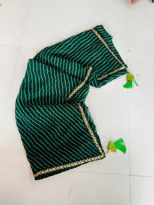 charmie designer Printed Bandhani Georgette Saree(Green)